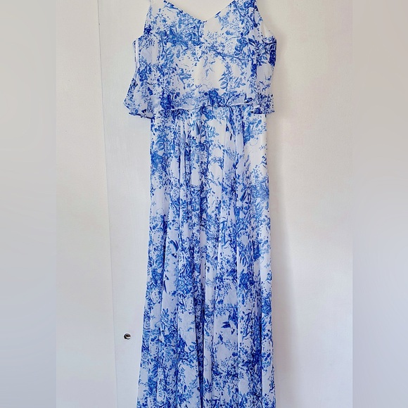 Ever After Dresses | Ever After Dress M Medium Blue White Floral | Color: Blue/White | Size: M | Sfeelz's Closet